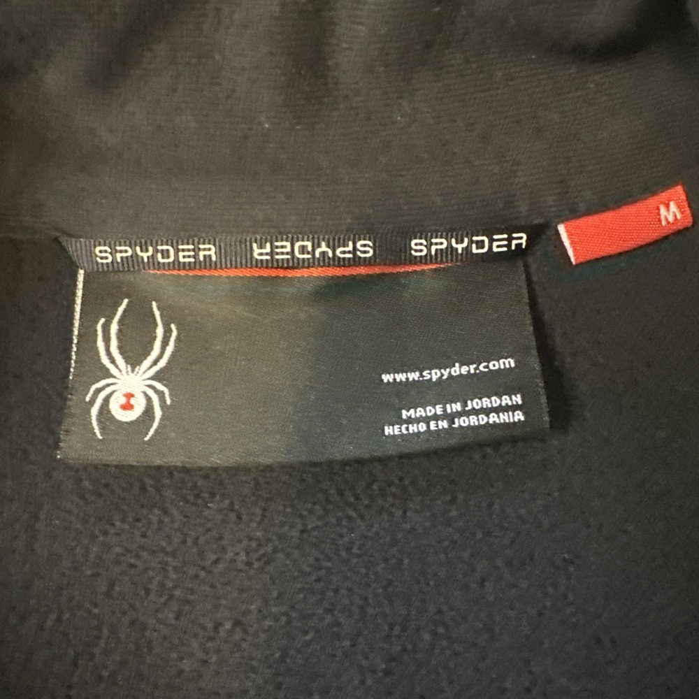 Spyder Men's 1/4 Zip Pullover, Heavyweight Black and Red Waffle Knit Size Medium - Picture 3 of 9